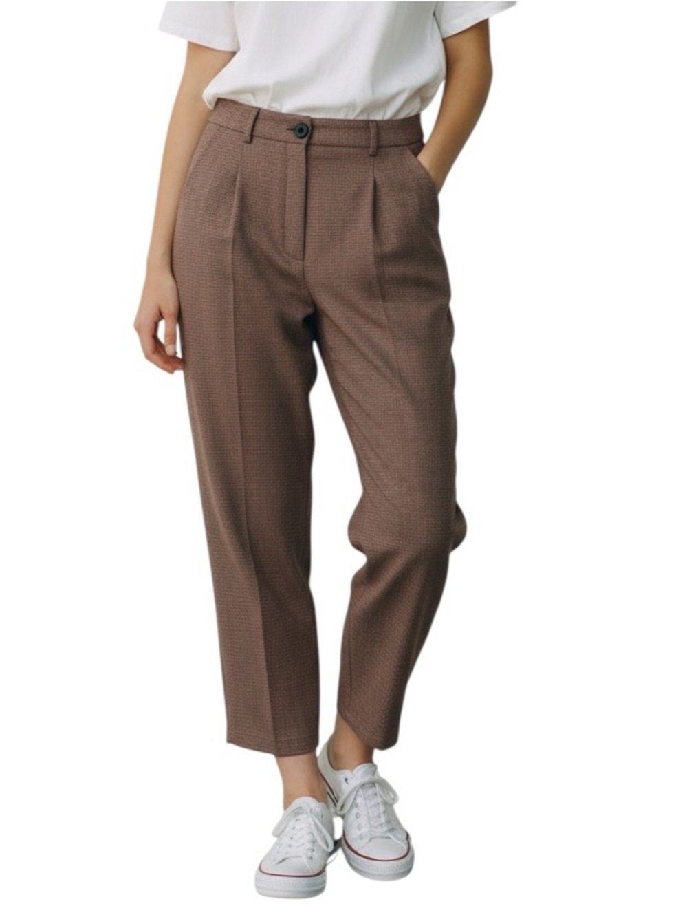 Little Moon Aritzia houndstooth pleated Bellis trouser Sz 10 excellent condition